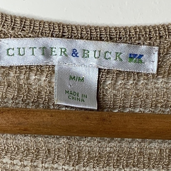 Cutter & Buck || Short Sleeve Sheer Loose Knit 3 Button Ribbon Belt Cardigan M - Picture 10 of 17